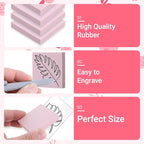 30 Pcs 2" X 2" Rubber Carving Blocks Linoleum Blocks for Printmaking, Stamp Making, DIY Crafting, Scrapbook, Painting, Soft and Easy to Carve (Pink)