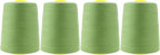 Mandala Crafts 4 Pack of Serger Threads Cones Spools - 20S/2 24000 Yards Polyester Sage Green Threads for Sergers Machine and Overlock Quilting Sewing Machine