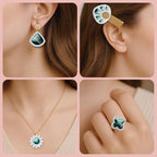 Polymer Clay Cutters - 22 Shapes Gemstone Earrings, Gemstone Polymer Clay Cutters for Jewelry, Earring Making Kit with Storage Box