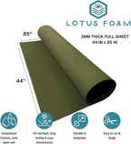 LotusFoam Large 3mm EVA Foam Sheet - 44"x 85" High Density Foam 130 kg/m3 for Cosplay, Costumes, Crafts, Flooring, Outdoor Use - 35 Colors (Olive Green) - Olive Green