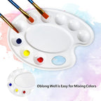 Hulameda Upgrade 4 Pack Paint Tray Palettes with Thumb Hole,Plastic Paint Pallets for Kids or Students to Craft DIY Painting or Have a Birthday Painting Party