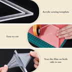 BENECREAT 16 Sizes Jewel Quilting Template, Acrylic Intricate Sewing Machine Ruler, Transparent Pressure Plate Router Template for DIY Hand Patchwork Cutting Craft, 6mm Thick
