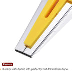 HARFINGTON Bias Tape Maker Kit 12mm Single and Double Fold Fabric Bias Binding Maker Sew Tool for Fabric Quilting Sewing Crafting DIY, Yellow