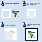 Mat Board Center, Pack of 20, 12x12 for 8x8 White Photo Picture Mats - Acid Free, 4-ply Thickness, White Core - for Pictures, Photos, Framing