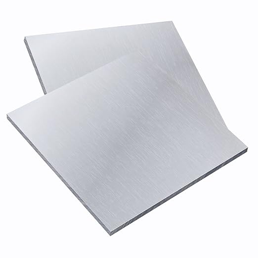 2 Pieces 6061 T651 Aluminum Sheet Metal 6 x 6 x 1/4 (0.25") Inch Thickness Rectangle Metal Plate, 6mm Aluminum Sheet, Plate for Crafting, Industry