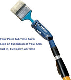 Multi-Angle Paint Brush Extender - Extension Pole Attachment Holder for Paint Brush, Roller, Scraper - for Walls, Trims, Corners, Ceilings & Hard to Reach Areas - Rotating Head, Secure Handle Grip
