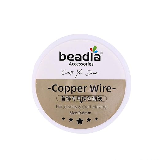 KC Gold Copper Wire 0.8mm Bead Cord for Bracelet Necklace Charm Beading Jewelry Making 9yard