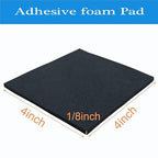 Rubber Adhesive Pads, 8 Pcs Closed Cell Foam Sheet Neoprene High Density Foam Anti Vibration Pads for Furniture Cars Speakers Black (4" x 4" x 1/8", 8 Pcs)