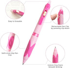 M&G 6 PCS Retractable Erasable Gel Pens, 0.5mm Black Ink Gel Pen, Fine Point Erasable Pen Make Mistakes Disappear, Premium Comfort Grip Note Taking and Crossword Puzzles