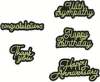 Metal Cutting Dies DIY Merry Christams Embossing Stencil Template Scrapbooking Card Making Mold Photo Album Arts Crafts Tools (Thank You Happy Birthday Congratulations-10x7.6cm)