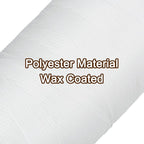 Uxcell 150D 0.8mm Flat Waxed Polyester Leather Sewing Thread, White, 284 Yards (260m), 1 Roll