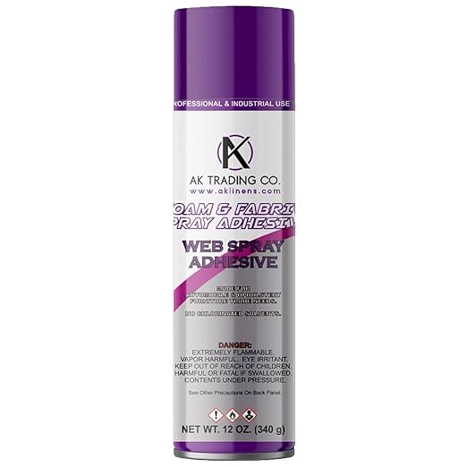 AK TRADING CO. Professional Quality Multipurpose Spray Adhesive - Wide Spray Reach, Made in USA, Temporary and Permanent Bonding - 12oz Can