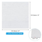 PATIKIL 6061 T651 Aluminum Sheet Metal 4 x 4 x 1/8(0.125") Inch 3Pcs Flat Plain Aluminum Plate Covered Stock with Protective Film, Heat Rectangle 3MM for Lndustry Crafting