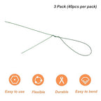 PATIKIL 32 Inch 24 Gauge Floral Stem Wire, 3 Pack/120 Pieces Bouquet Stem Paper Wrapped for DIY Crafts Flower Arrangements, Bright Green