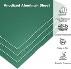 PATIKIL 3.3x2.1x1/32inch Anodized Aluminum Sheet, 10Pcs Metal Rectangle Aluminum Plate 0.8mm Thick Engraving Blanks for Laser Engraving DIY Decorative Crafting Home Decoration, Green
