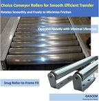 Long Roller with Bracket Set | 16" Length, 1.5" Diameter | Galvanized Steel | Versatile Support for Roller Stands, Woodworking, and Conveyors | Pack of 2