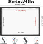 Phylosal Rechargeable A4 LED Light Pad for Diamond Painting, Ultra-Thin Magnetic Tracing Light Box for Drawing, Diamond Art Light Board with Side Button, Super Bright Light Table for Sketching (Black)