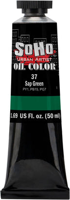 Soho Urban Artist Oil Paint - Sap Green, 50 ml Tube - Best Valued Oil Colors for Painting, Excellent Pigment Load