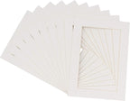 5x7 Mat for 8.5x11 Frame - Precut Mat Board Acid-Free Textured White 5x7 Photo Matte For a 8.5x11 Picture Frame, Premium Matboard for Family Photos, Show Kits, Art, Picture Framing, Pack of 100 Mats