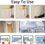uyoyous 6 Rolls 9x67 ft Painters Plastic with Tape, Pre-Taped Masking Film, Tape and Drape, Paint Adhesive Protective Film Roll for Automotive Painting Covering, Cars, Auto Body, DIY Projects