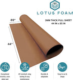 LotusFoam Large 3mm EVA Foam Sheet - 44"x 85" High Density Foam 130 kg/m3 for Cosplay, Costumes, Crafts, Flooring, Outdoor Use - 35 Colors (Mocha) - Mocha