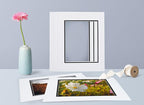 Golden State Art, 11x14 Double Mats for 8x10 - for Photos, Pictures, Frames - Acid-Free, 5 Pack, White Over Black