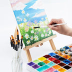 Transon 14pcs Art Painting Brush Set for Acrylic, Watercolor, Gouache, Oil and Hobby Painting White Color