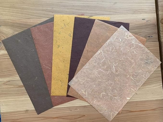 50 Sheets A4 Natural Fiber Mulberry Tree,Banan Bark Mulberry Paper Sheets Art Tissue Washi Paper Design Craft Art Origami Suppliers Card Making DIY Crafts (Brown Tone, A4)