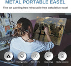 Art Easel Stand for Painting and Sign - RRFTOK Aluminum 66 Inch Metal Tripod Adjustable Portable Easels for Display - Canvas Stand for Table Top Floor Drawing for Artists Adult Holder or Teen