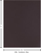 PA Paper Accents Stash Builder Cardstock 8.5" x 11" Chocolate Brown, 65lb colored cardstock paper for card making, scrapbooking, printing, quilling and crafts, 25 piece pack