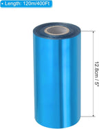 PATIKIL 5"x400Ft Hot Stamping Foil Paper, Heat Transfer Hot Stamping Paper Foil Roll for Leather DIY Logo Decor Craft Gift Package Scrapbook Card, Blue