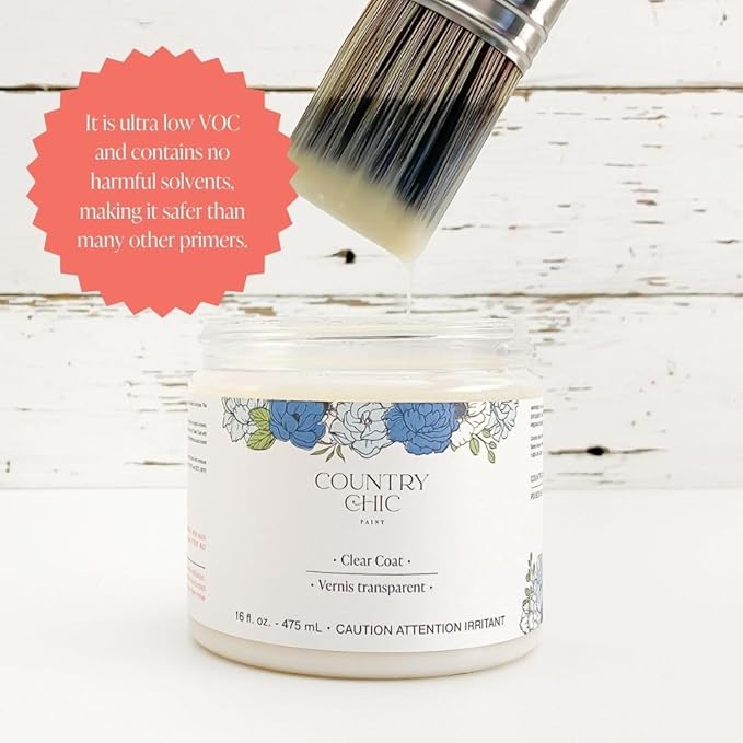 Clear Coat Pint (16oz) - Eco-Friendly Clear Satin Sheen Top Coat for Chalk Style Wood Furniture Paint, Non-Yellowing Waterproof Finish, Easy Application
