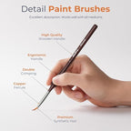 Nicpro 15 PCS Micro Fine Detail Paint Brush Set, Small Miniature Fine Tip Detail Brushes Kit for Acrylic Oil Watercolor, Models, Paint by Numbers, Miniature Painting, Craft, Rock Painting (Brown)