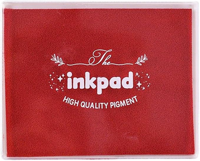GTLZLZ Large Ink Pad for Rubber Stamps, 5" x 4" Washable Craft Stamp Pad for Kids, Fingerprint Ink Pad for Paper, Scrapbooking, Wood Fabric (Wine RED)