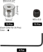 MECCANIXITY 70 Pcs Metal Locking Pin Backs, Locking Pin Keepers Locking Clasp 5mm(H) with 4 Wrench Replacement in Storage Case for Badge, Brooch, Black, Silver Tone