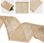20 Yard 2.5 Inches Burlap Ribbon Wide Jute Ribbon Natural Burlap Fabric Roll Wired Edge for Wreaths, Christmas Tree Decoration, Big Bow Crafts, Gift Wrapping, Wedding