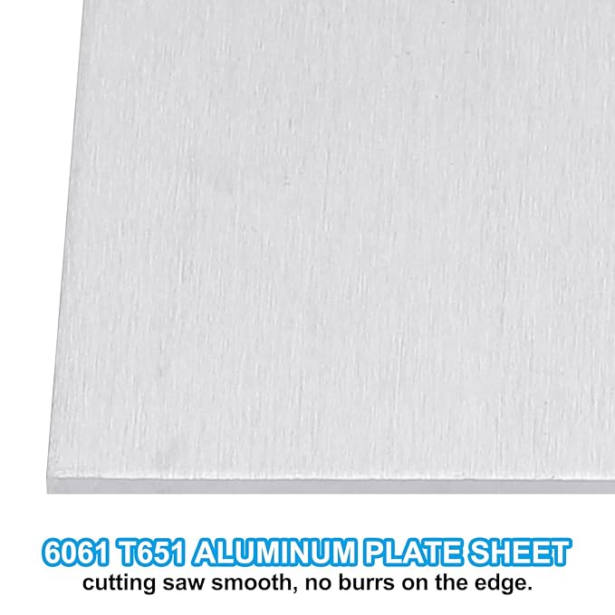 PATIKIL 6061 T651 Aluminum Sheet Metal 12.09 x 11.97 x 1/25.4(0.04") Inch 1Pcs Flat Plain Aluminum Plate Covered Stock with Protective Film, Heat Rectangle 1MM for Lndustry Crafting