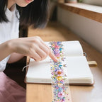 1 Roll Colorful Floral Washi Tape for Scrapbooking Scrap Booking Supples Kit Cute Butterfly Tapes Sticker Spring Flower Washi Tapes Transparent PET Tape Stickers for Journaling Junk Journal supplies