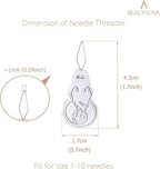 BEADNOVA Embroidery Needle Threader Tool 50pcs Aluminum Sewing Machine Needle Threader for Hand Sewing Cross Stitch Craft Knitting Quilting (50pcs)