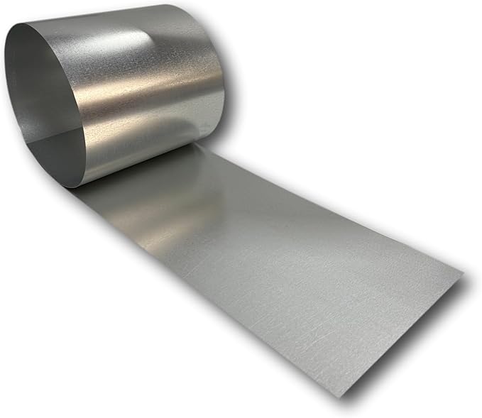 Eagle 1-24 Gauge KYNAR 500 Sheet Metal Flashing Rolls-10 FT Long-Heavy Duty-Commercial Grade-Roofing Flashing, Fascia Cover, Coping Cap-Multiple Sizes (24" x 10 FT, Galvanized)