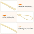 MECCANIXITY Waxed Cord 1mm Waxed Polyester Cord 175 Yard Wax String for Bracelet Making,Necklaces, Beading,Jewelry Making and DIY Crafts(Beige)
