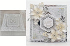 Lapoo Flowers Metal Cutting Die for Scrapbooking - Durable, Cut Stencils for DIY Scrapbook Photo Album Decorative Paper Card, Card Making Supplies (Multiple Large Lace Square Frames 8.1 x 8.1 in)