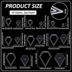 BENECREAT 16 Sizes Jewel Quilting Template, Acrylic Intricate Sewing Machine Ruler, Transparent Pressure Plate Router Template for DIY Hand Patchwork Cutting Craft, 6mm Thick