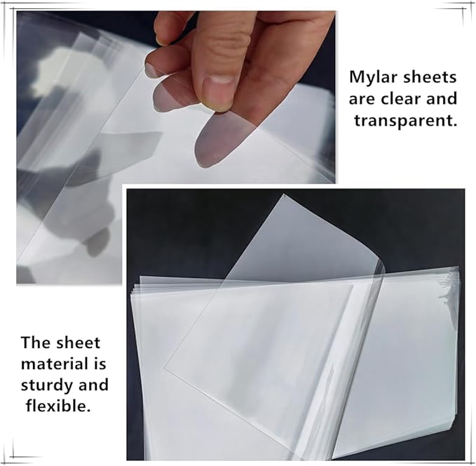 8 Sheets 7.5 mil Acetate Mylar Sheet 12 x 24 inch Transparent PET Blank Stencil Sheet for Cricut, Silhouette, Craft Template Material