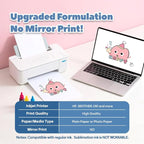 TranSmile PU-Heat Transfer Paper for T Shirts (20 Sheets, 8.5x11'', Light), Iron on Transfers for Light Fabric, Printable Heat Transfer Vinyl for Inkjet Printer