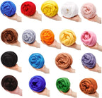 3.53oz Wool Roving Yarn, Wool Felting Supplies, Pure Wool, Chunky Yarn, Spinning Wool Roving for Needle Felting Wet Felting DIY Hand Spinning (ash Blue)