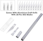 Anezus Craft Knife Precision Cutter and Self Healing Cutting Craft Mat Hobby Knife Set with 30 PCS Knife for Art Hobby Craft Scrapbooking Stencil