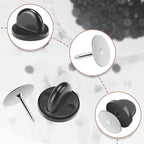 240 Pairs Rubber Blank Pin Backs Butterfly Clutch Backings Holder Tie Tacks Keepers Replacement with 9mm Length 10mm Width Lapel Enamel Pins for Craft Making