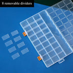 BangQiao 3 Pack 36 Grids Clear Plastic Storage Box with Dividers, Transparent Organizer Container Case for Small Parts, Bead, Button, Jewelry, Diamond, Craft Supplies,Sewing Kit, DIY Accessories