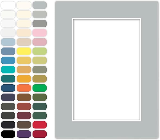 Poster Master Silver Matboard – 4-Ply Acid-Free Picture Mat Board with 45° Beveled Cut, Made in USA, Custom Cut to Any Size, 1/16" Thickness for Framing & Displays